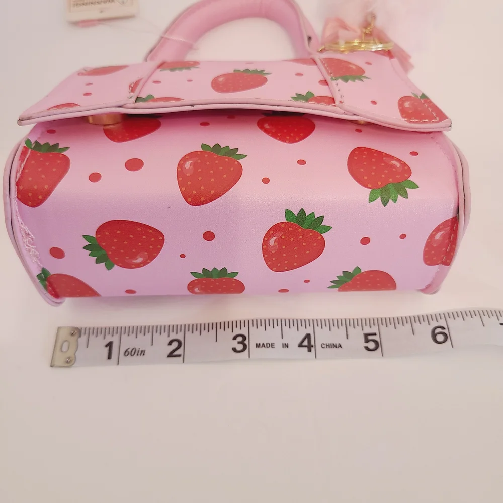 Willow & Ruby Strawberry Mini Bag w/ Pom Charm